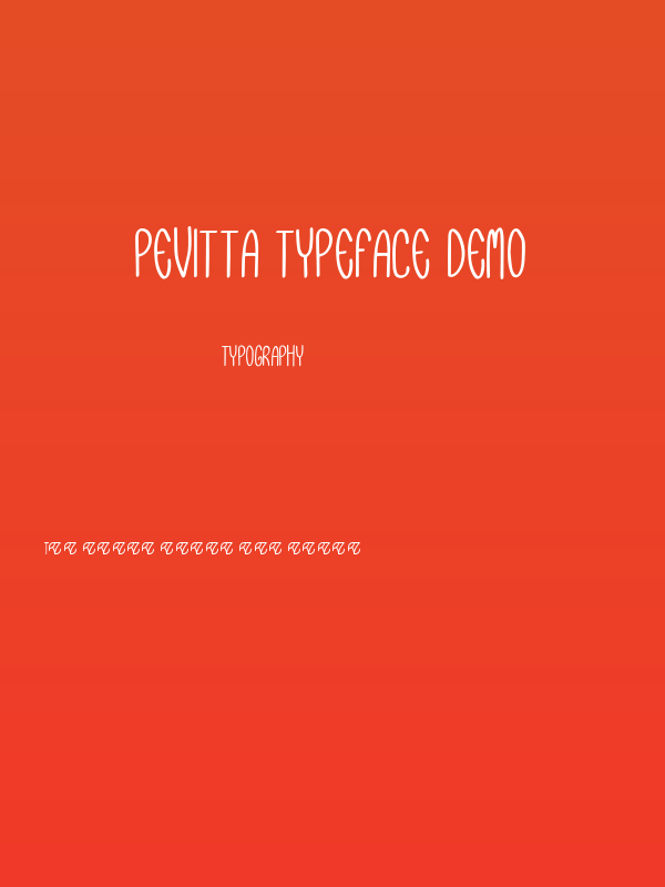 Pevitta Typeface Demo Poster