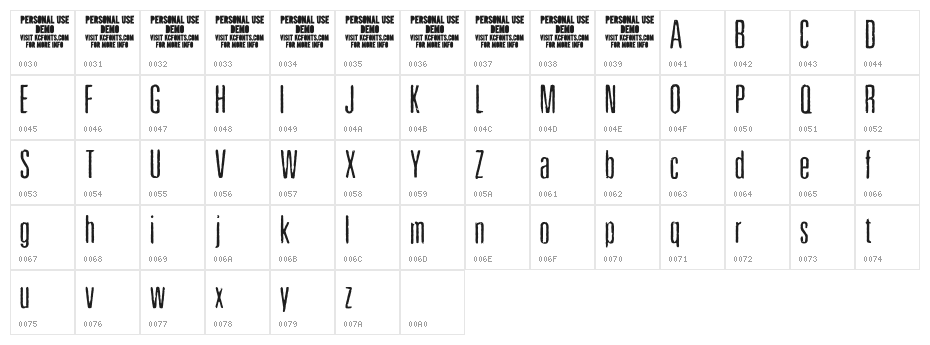 Pewter Character Map