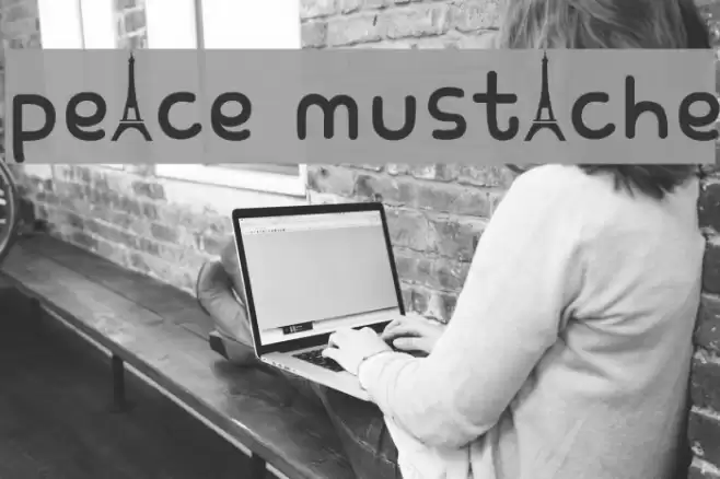 peace mustache Font examples