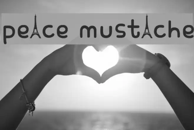 peace mustache Font examples