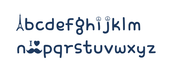 peace mustache Lowercase