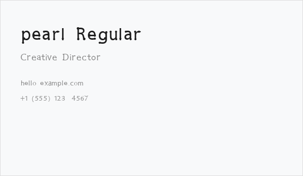 pearl Regular Business Card