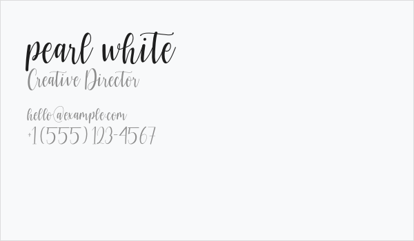 pearl white Business Card