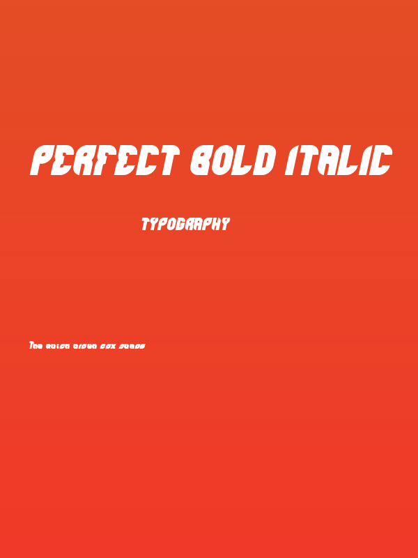 perfect Bold Italic Poster
