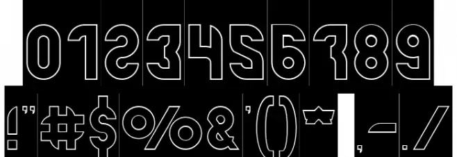 perfect-Hollow-Inverse Font OTHER CHARS