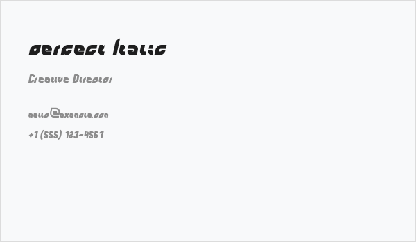 perfect Italic Business Card