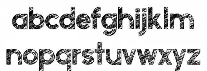 perfectly scratchy Regular Schriftart Kleinbuchstaben