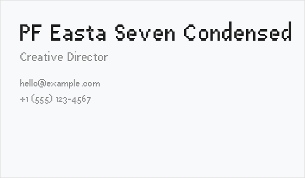 PF Easta Seven Condensed Business Card