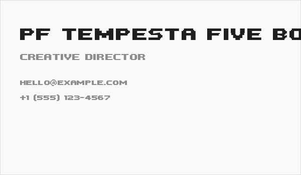 PF Tempesta Five Bold Business Card