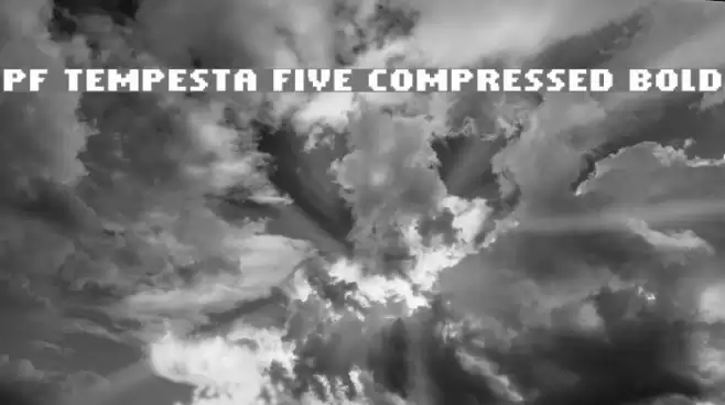 PF Tempesta Five Compressed Bold Font examples