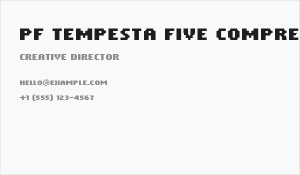PF Tempesta Five Compressed Bold Business Card