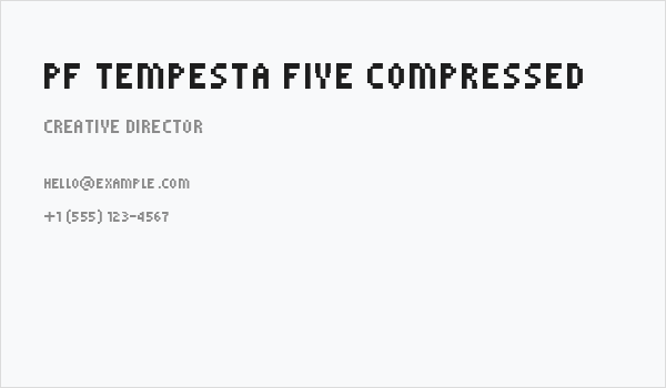 PF Tempesta Five Compressed Business Card