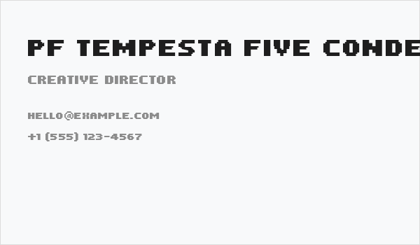 PF Tempesta Five Condensed Bold Business Card