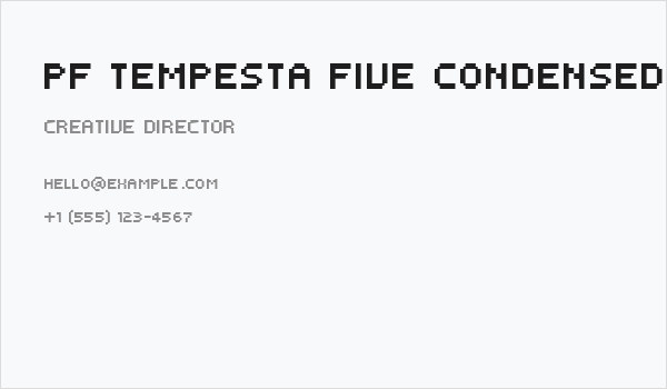 PF Tempesta Five Condensed Business Card