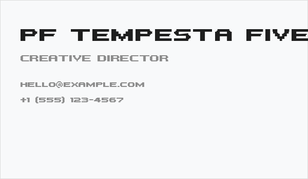 PF Tempesta Five Extended Bold Business Card