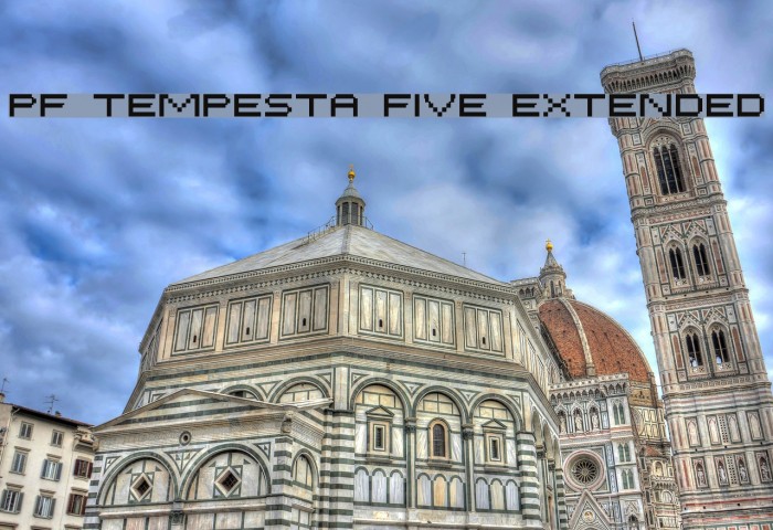 PF Tempesta Five Extended Font examples