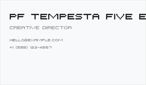 PF Tempesta Five Extended Business Card