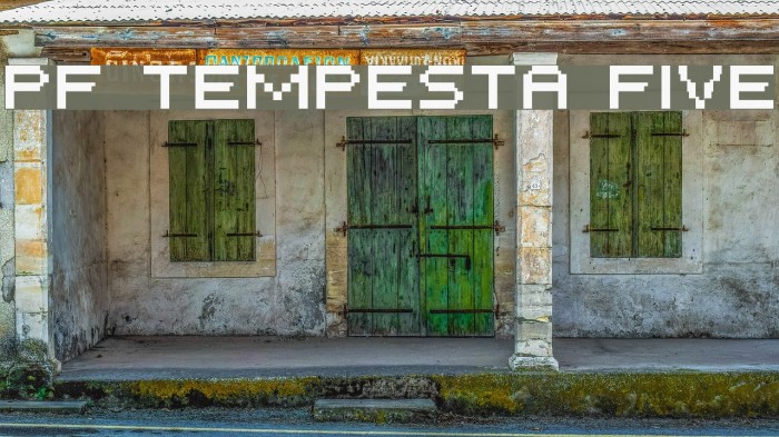 PF Tempesta Five Font examples
