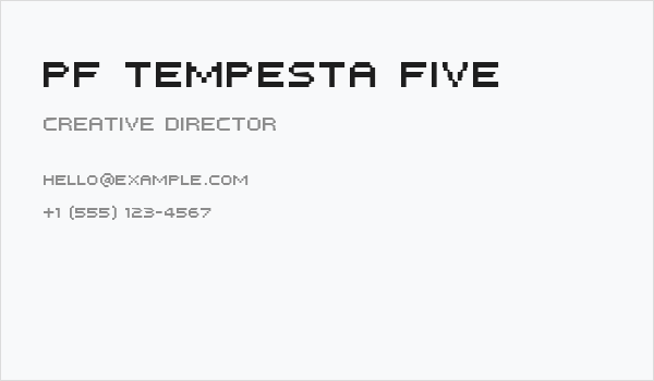 PF Tempesta Five Business Card