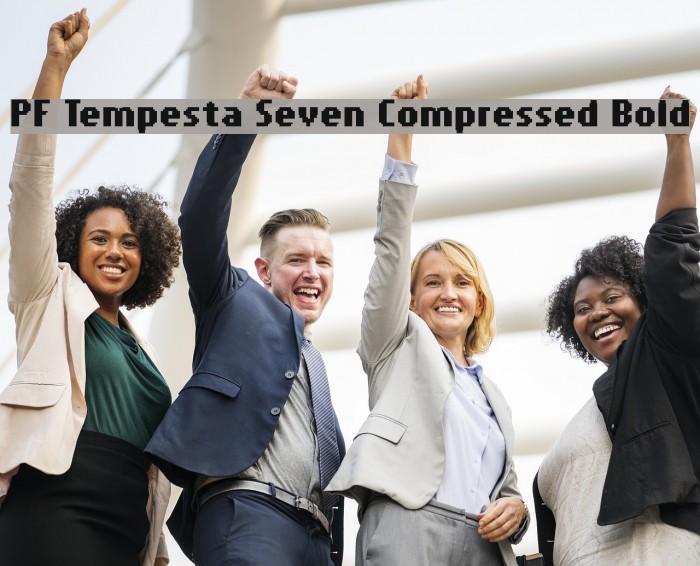PF Tempesta Seven Compressed Bold Шрифта examples