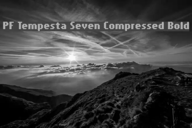 PF Tempesta Seven Compressed Bold Font examples