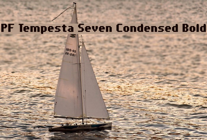 PF Tempesta Seven Condensed Bold Fonte examples