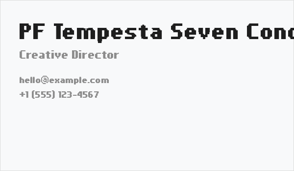 PF Tempesta Seven Condensed Bold Business Card