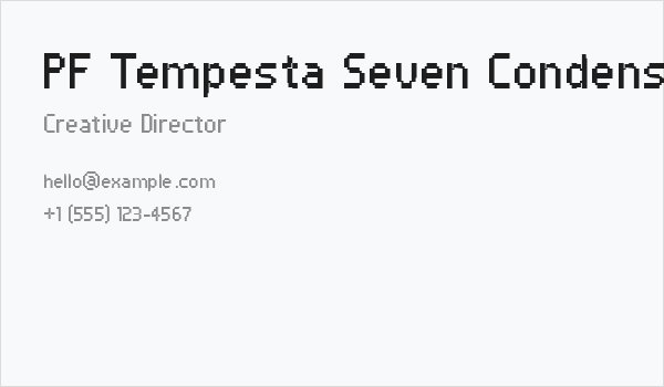 PF Tempesta Seven Condensed Business Card