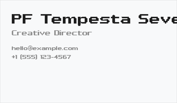 PF Tempesta Seven Extended Bold Business Card