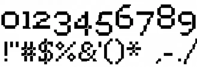 PF Westa Seven Font OTHER CHARS