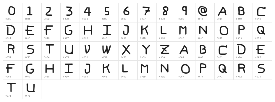 Pf_veryverybadfont6 Character Map