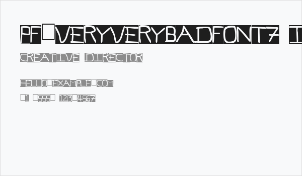 Pf_veryverybadfont7 Inverted Business Card