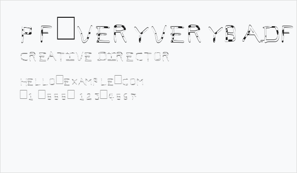 Pf_veryverybadfont7-Liquid Business Card