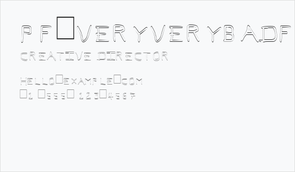 Pf_veryverybadfont7 Outline Business Card