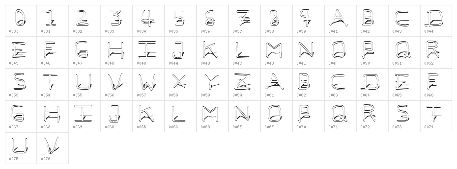 Pf_veryverybadfont7 Shadow Character Map