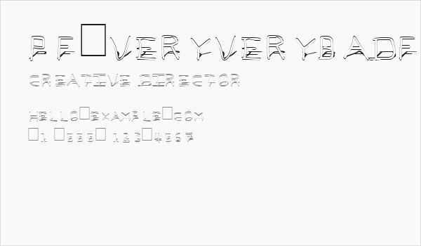 Pf_veryverybadfont7 Shadow Business Card