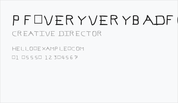 Pf_veryverybadfont7 Business Card