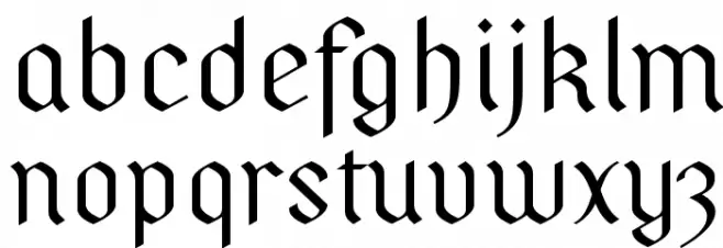 PfefferSimpelgotisch Schriftart Kleinbuchstaben