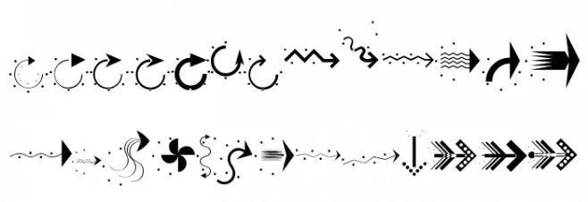 PfeileThree Regular Schriftart Groß
