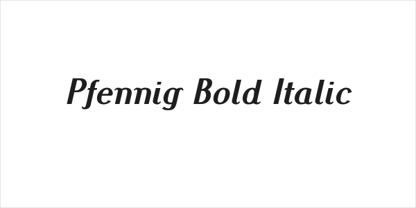 Pfennig Bold Italic Logo
