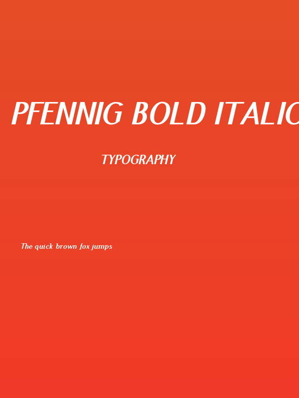 Pfennig Bold Italic Poster