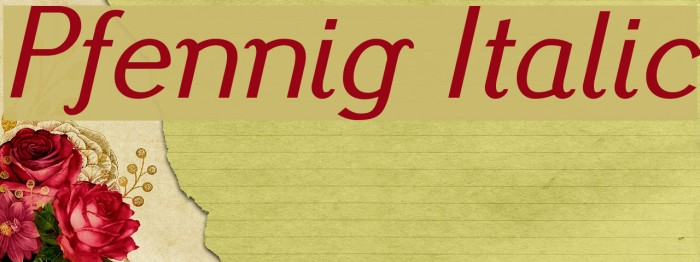 Pfennig Italic Font examples
