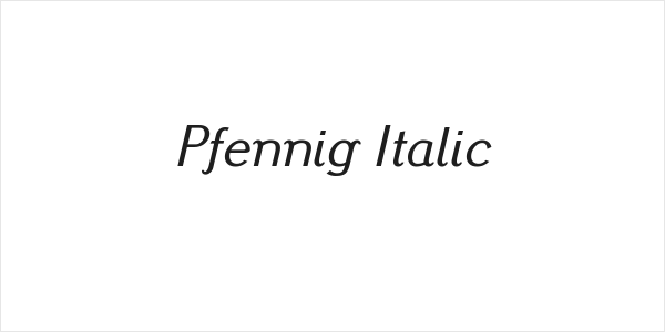 Pfennig Italic Logo