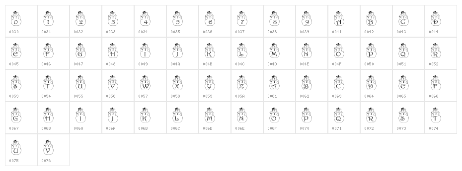 pf_snowman2 Character Map