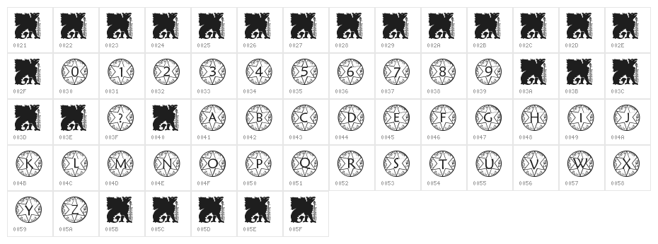 pf_sstar1 Character Map