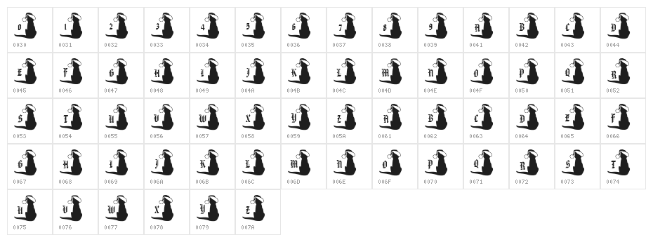 pf_xmas_cat Character Map