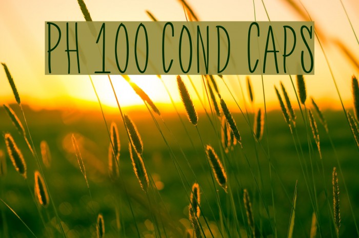 PH 100 Cond Caps Font examples