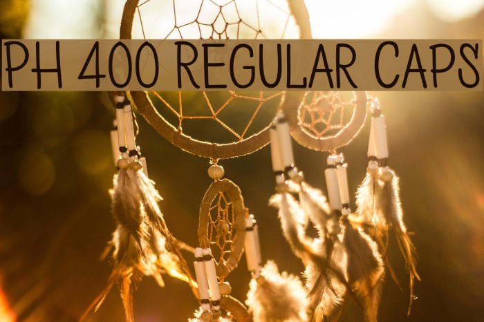 PH 400 Regular Caps Font examples