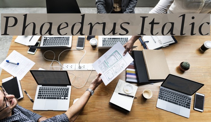 Phaedrus Italic Font examples
