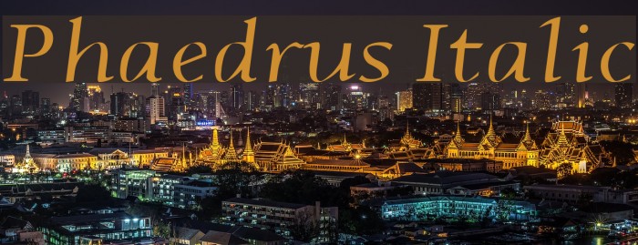 Phaedrus Italic Font examples